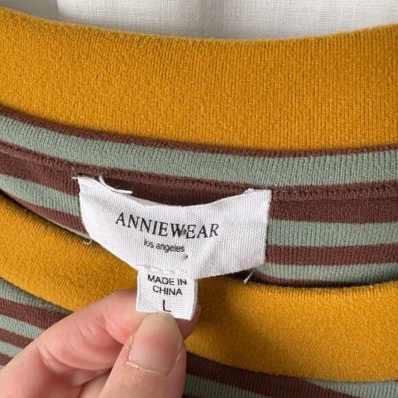 Anniewear Los Angeles Striped T-Shirt Soft Size Large Style AT2007 - Picture 2 of 6
